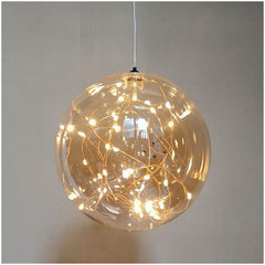 Lampadario Led 10 Watt A Sfera Effetto Cielo Stellato In Vetro A Luce 3000k