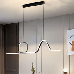 Lampadario A Sospensione Soffitto Sospeso Led 46w Moderno Nero Soggiorno Cucina