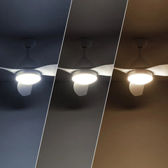 Ventilatore Led A Soffitto Ventilatore Plafoniera Luce Dimmerabile 3000k-6500k