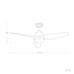 Ventilatore Led A Soffitto Ventilatore Plafoniera Luce Dimmerabile 3000k-6500k