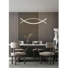 Lampadario A Sospensione Moderno 2 Linee Curve Incrociate