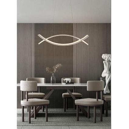 Lampadario A Sospensione Moderno 2 Linee Curve Incrociate