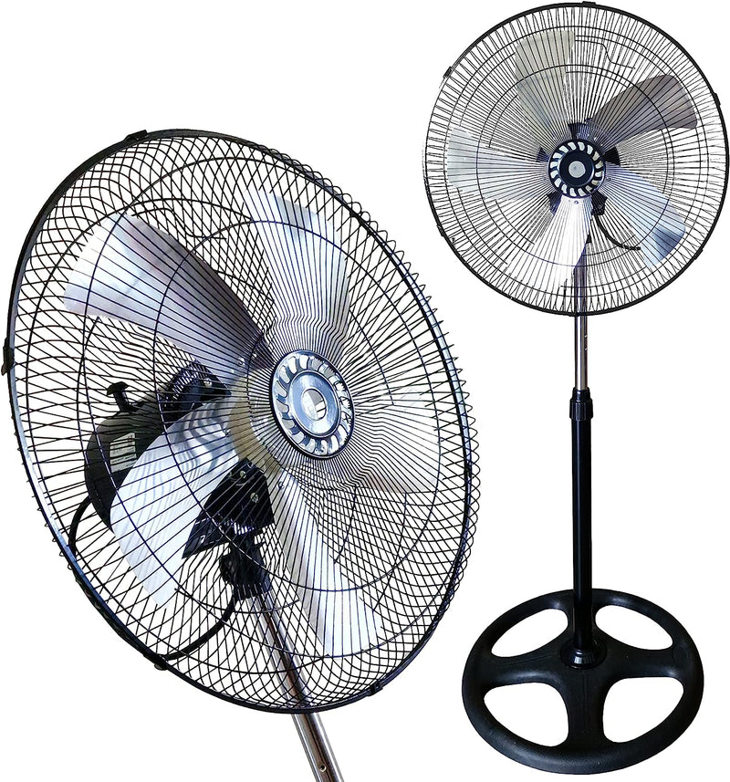 Ventilatore a Piantana Potente 5 Pale in Metallo 75W Oscillazione 3 Velocità