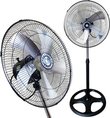 Ventilatore a Piantana Potente 5 Pale in Metallo 75W Oscillazione 3 Velocità