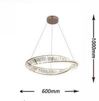 Lampadario Anello di Cristallo 60cm Bianco Led