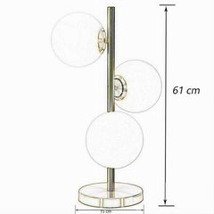 Lampada Da Tavolo G9 Minimalista Bronzo Con 3 Sfere Piantana Terra Con Stelo