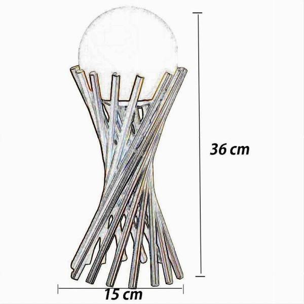 Lampada Da Tavolo Tubolare Minimalista In Metallo Bronzo Con Sfera Vetro