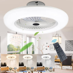 Plafoniera Moderna Led A Soffitto Ventilatore Luce Dimmerabile 3000k-6500k