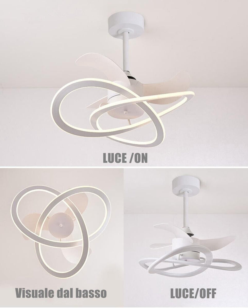 Plafoniera da Soffitto LED 129W Ventilatore Integrato Lampada da Soffitto IP20
