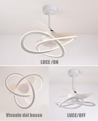 Plafoniera da Soffitto LED 129W Ventilatore Integrato Lampada da Soffitto IP20