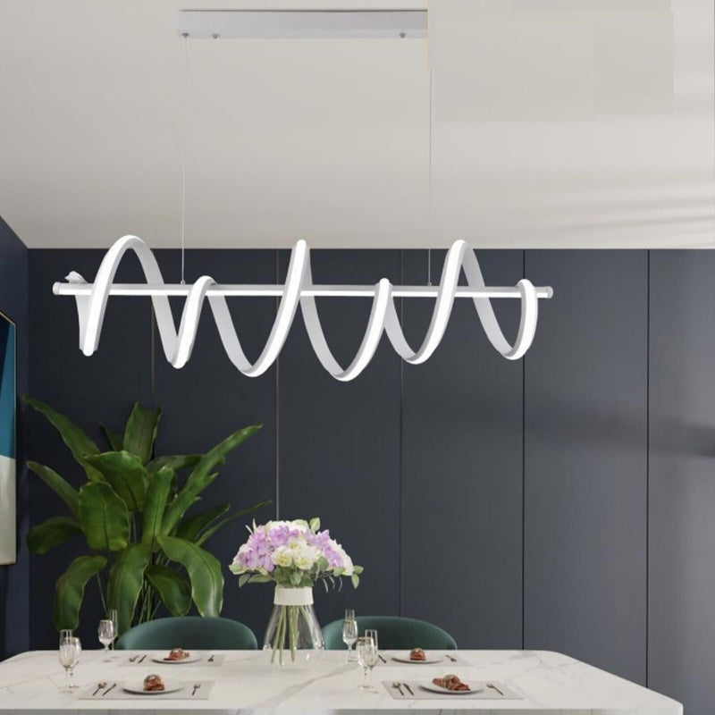 Lampadario a Sospensione Doppio LED 60W Design Moderno Intrecciato Bianco