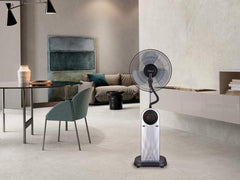 Ventilatore nebulizzatore umidificatore con telecomando timer 3 velocità 1,8 Lt