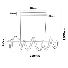 Lampadario a Sospensione Doppio LED 60W Design Moderno Intrecciato Bianco