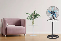 Ventilatore 3 in 1 a piantana parete tavolo terra 5 pale 3 velocità 75W