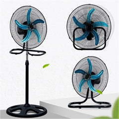 Ventilatore 3 in 1 a piantana parete tavolo terra 5 pale 3 velocità 75W