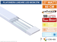 Plafoniera Led Lineare Da 60 90 120 150 Cm 27w 40w 54w 72w Alta Luminosita' Ip20