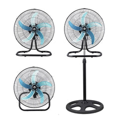 Ventilatore 3 in 1 a piantana parete tavolo terra 5 pale 3 velocità 75W