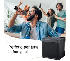 Cassa Bluetooth Portatile Karaoke 2 Microfoni Wireless USB