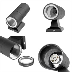 Applique Lampada da Muro Parete LED con doppia emissione GU10 per esterno IP65