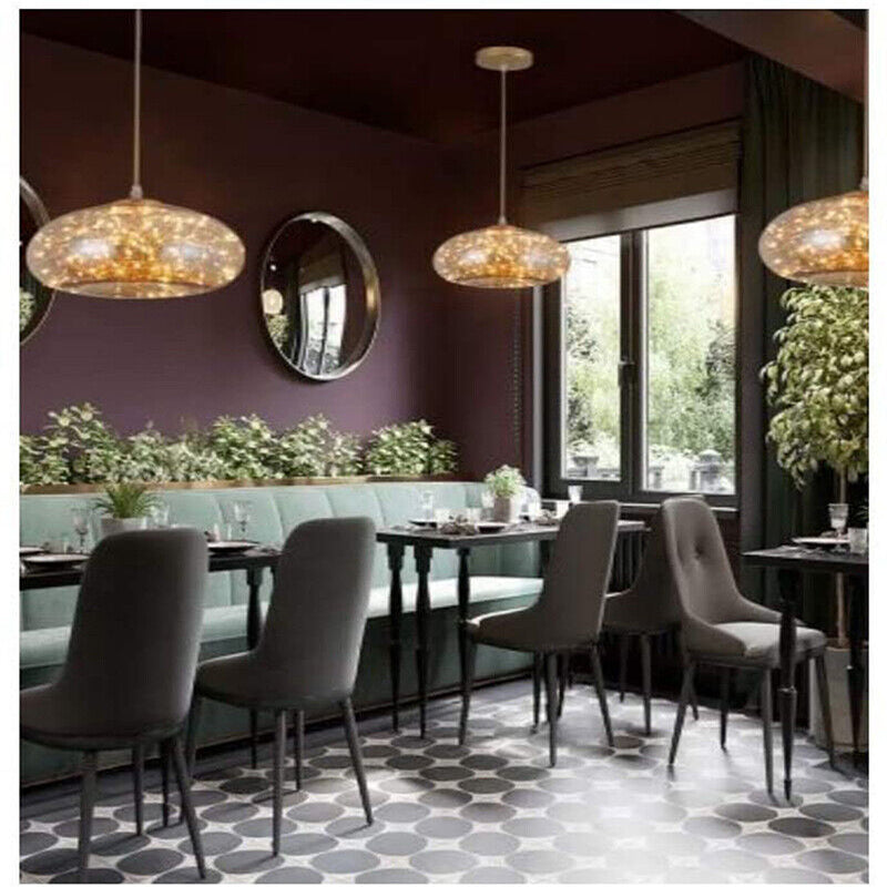 Lampadario Led 10 Watt A Cupola Effetto Cielo Stellato In Vetro Luce 3000k