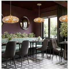 Lampadario Led 10 Watt A Cupola Effetto Cielo Stellato In Vetro Luce 3000k