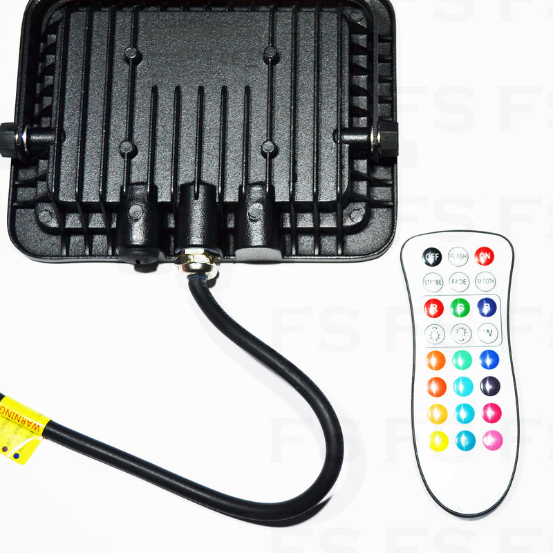 Faro Led Rgb Proiettore A Led Multicolore 30W Esterno Ip65 Con Telecomando - INmille