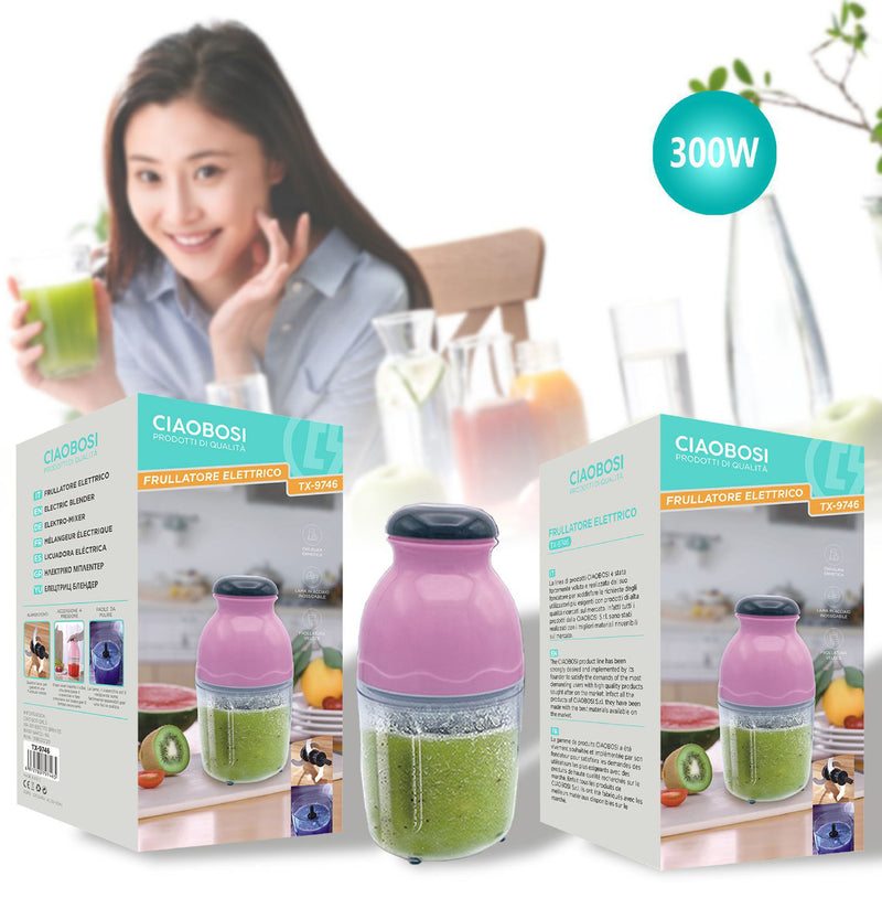 Frullatore Elettrico Lame Acciaio Inossidabile Caraffa 1 Litro 300w