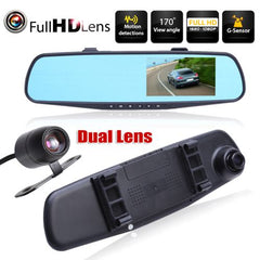 Specchietto Retrovisore Con 2 Telecamere - Dash Cam Dvr Full Hd - Retromarcia - INmille