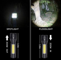 Torcia Ricaricabile Led Mini Con Custodia 4 Modalità Led Light Ricarica Usb - INmille