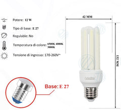 Lampadina Led a U Opaca 12W E27