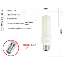 Lampadina Led a U Opaca 16W E27