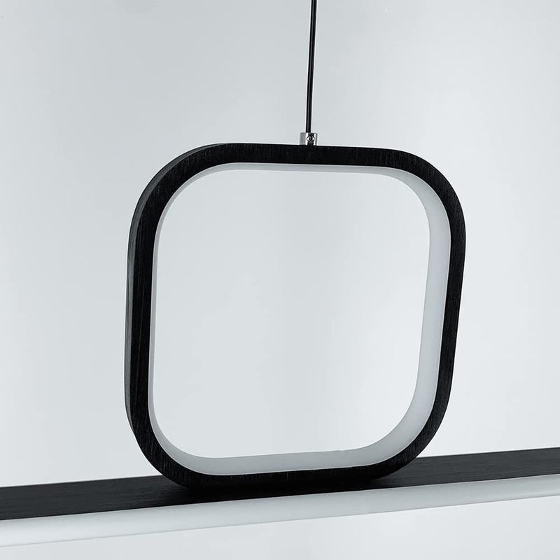 Lampadario A Sospensione Soffitto Sospeso Led 46w Moderno Nero Soggiorno Cucina