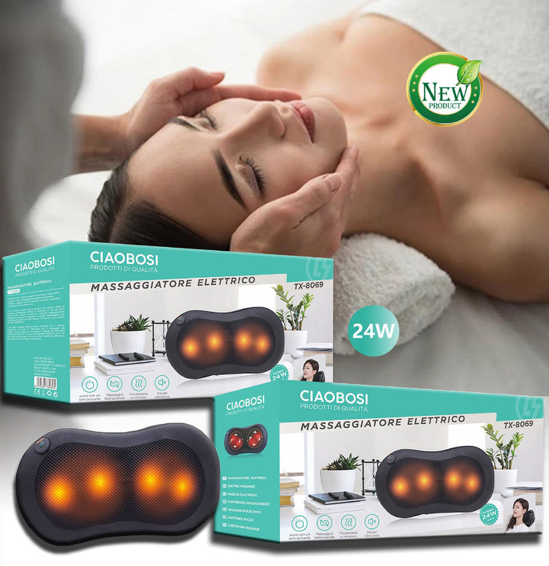 Cuscino Massaggiante Casa Auto Cervicale Collo Massaggiatore Massaggio Shiatsu