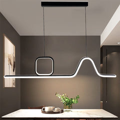 Lampadario A Sospensione Soffitto Sospeso Led 46w Moderno Nero Soggiorno Cucina