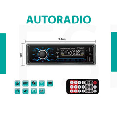 Autoradio Arrango Ac76325 Bluetooth Stereo Mp3 Con Telecomando