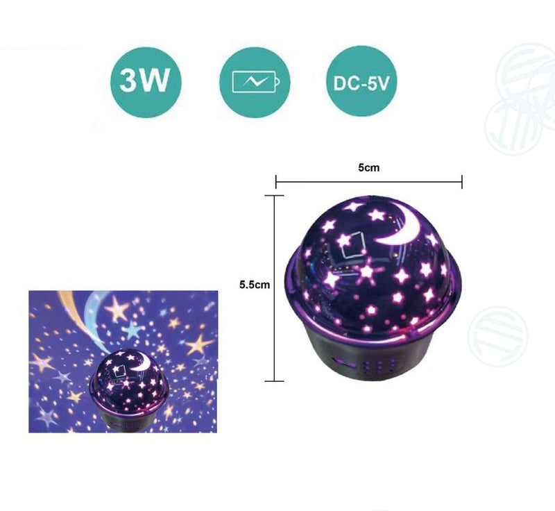 Mini Luce Notturna Proiettore Led Stelle Ricaricabile Portatile