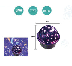 Mini Luce Notturna Proiettore Led Stelle Ricaricabile Portatile