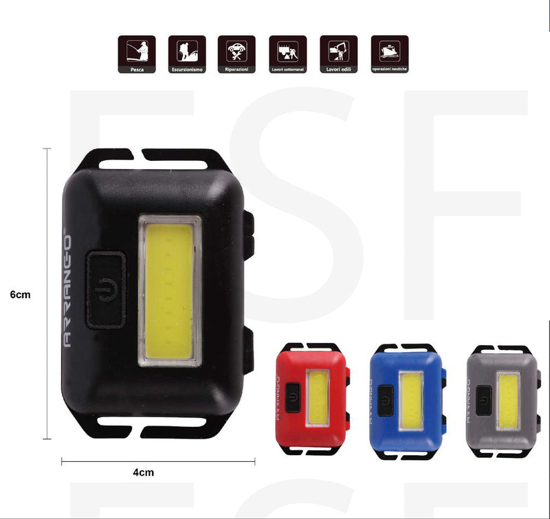 Lampada Torcia Frontale Led Cob
