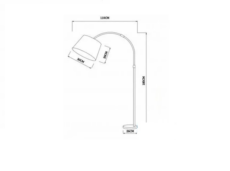 Lampada da terra ad Arco Piantana Retro Salotto Studio con Paralume Base Marmo