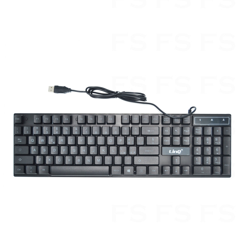 Tastiera Retroilluminata Rgb Colorata Luce Usb Per Pc Computer - INmille