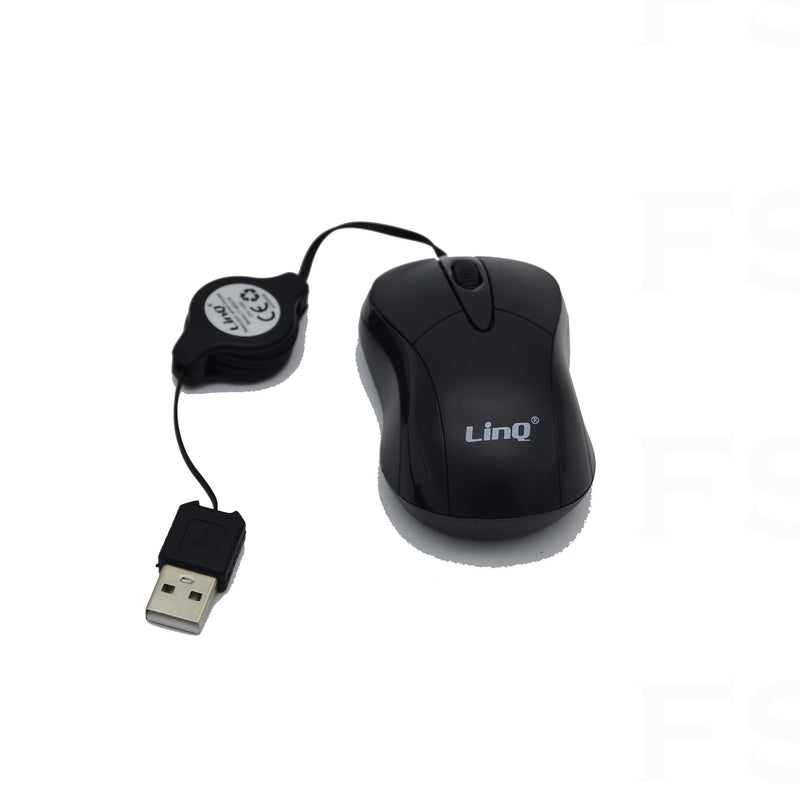 Mouse Ottico Usb Con Filo Ergonomico 1200Dpi Linq T3 Colorato - INmille