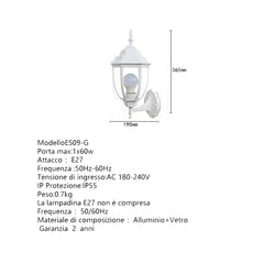 Applique Esterno A Led E27 Ip45