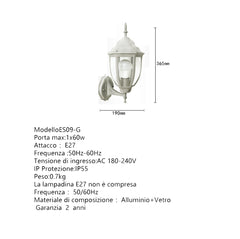 Applique Esterno A Led E27 Ip45