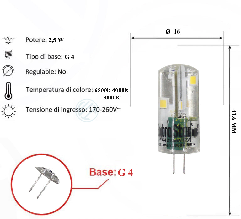 Lampadina Led 2,5W G 4