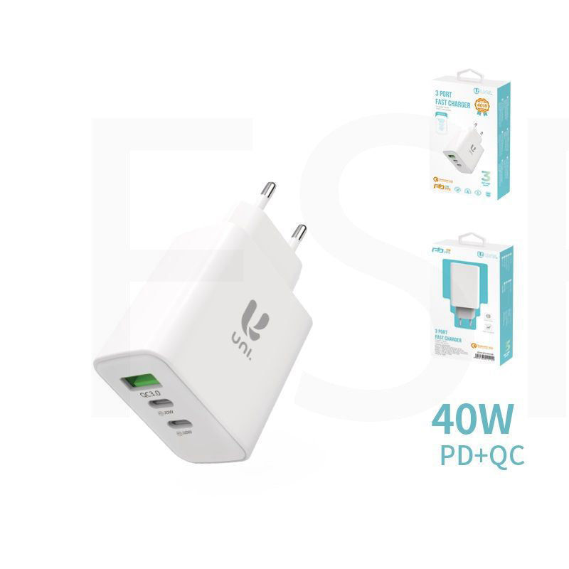 Caricatore Telefono Da Parete Carica Rapida Con 1 Usb 3.0 E 2 Usb Type C