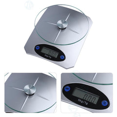 Bilancia Cucina Digitale Lcd In Vetro  Da 1g A 5kg Tara