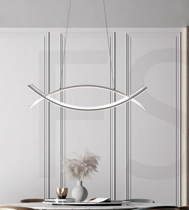 Lampadario A Sospensione Moderno 2 Linee Curve Incrociate