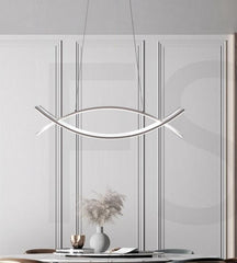 Lampadario A Sospensione Moderno 2 Linee Curve Incrociate