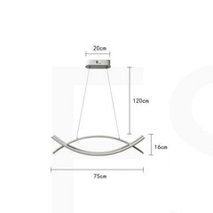 Lampadario A Sospensione Moderno 2 Linee Curve Incrociate