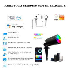 Faretto Da Giardino Wifi Intelligente Rgb